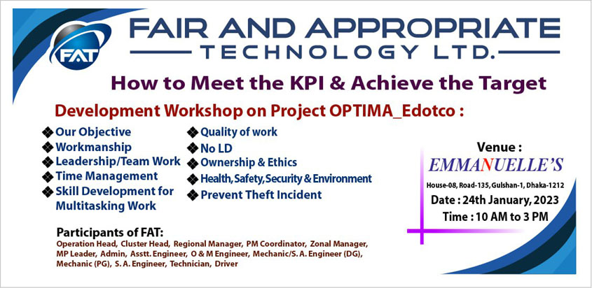 How to Meet the KPI & Achieve the Target – Workshop Dhaka Metro 2023